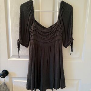 Elegant Black Ruched Blouse